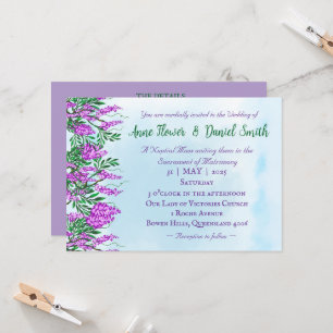 Jacaranda Sky Blue Katholic Wedding Einladung