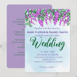 Jacaranda Sky Blue Wedding Einladung