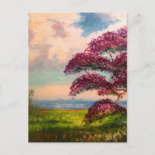 Jacaranda Tree Colorful Postkarte (Vorderseite)