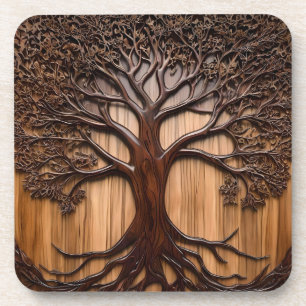 Jacaranda Tree: Naturkunde in Holz, Getränkeuntersetzer