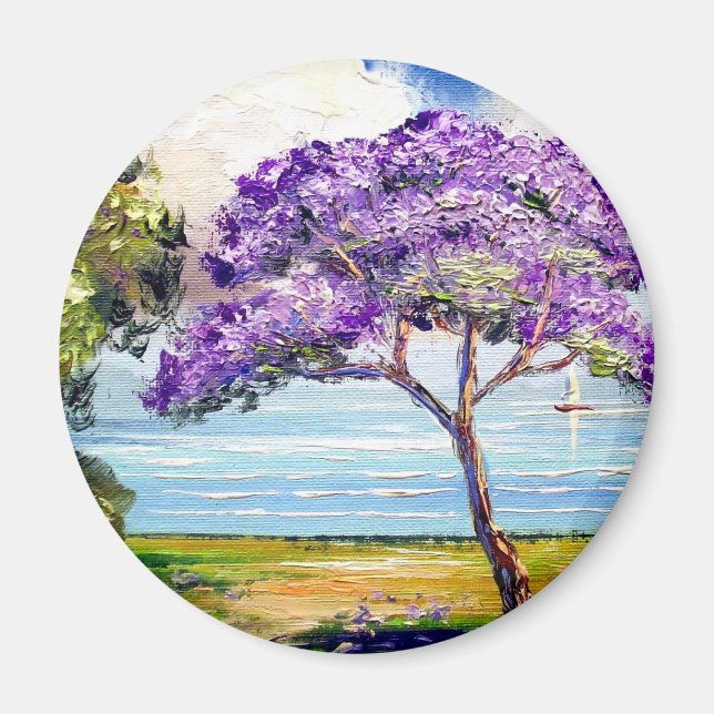 Jacaranda Tree Tropical Art Magnet (Vorne)
