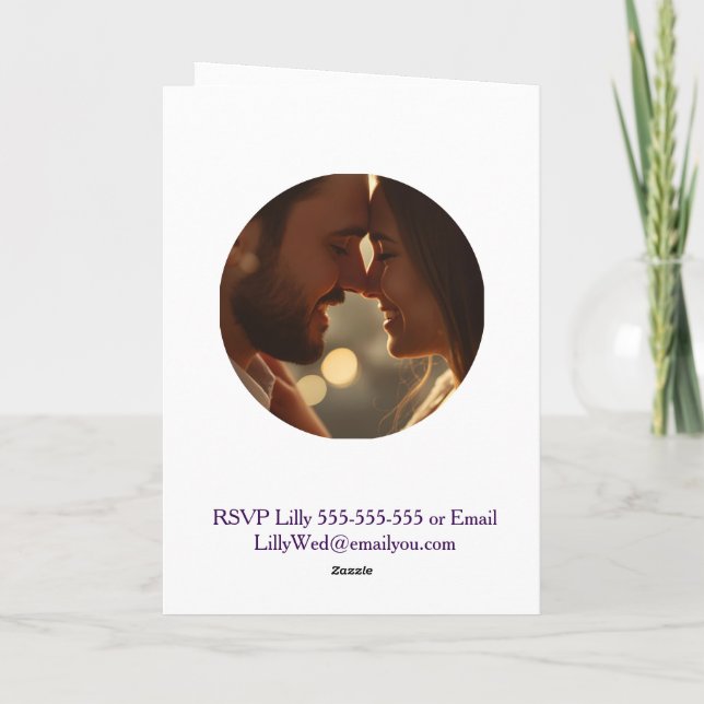 Jacaranda Wedding Invitation | Elegant Purple  Karte (Rückseite)