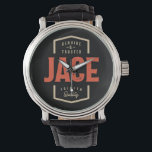 Jace Name Funny Personalisiert Birthday Jace Armbanduhr<br><div class="desc">Dies ist ein Design mit Text Genuine & Trusted Jace Premium Qualität. Ein cooles Geschenk für Freunde oder Familie namens Jace. Wenn Ihr Vor- oder Nachname Jace ist,  dann ist dieses Produkt für Sie. Präsenz für Jace auf Valentinstag.</div>