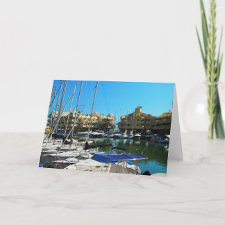 Jacht in Benalmadena, Spanien Feiertagskarte