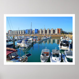 Jacht in St Helier, Jersey Poster