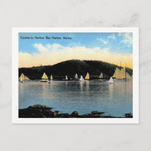 Jachten, Bar Harbour, Maine, Vintag Postkarte