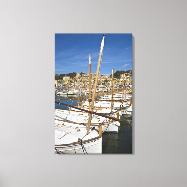 Jachthafen, Port de Soller, Westküste, Mallorca Leinwanddruck (Vorderseite)