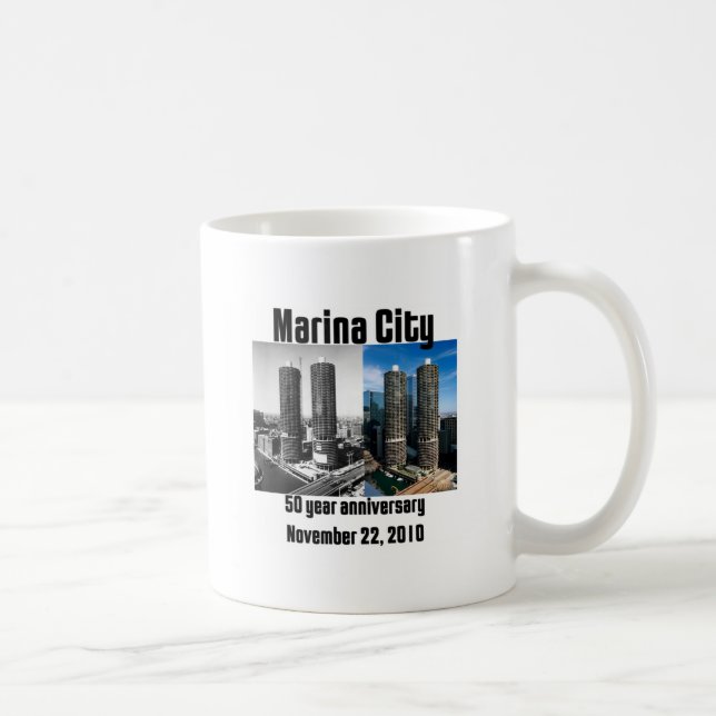 Jachthafen-Stadt-50-jähriger Jahrestag Kaffeetasse (Rechts)