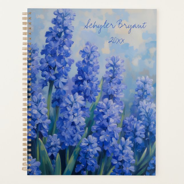 Jacinthe bleue, floral, reliure spirale, botanique (Devant)