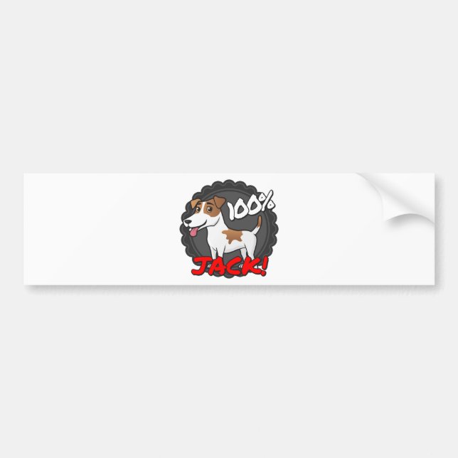 Jack 100% Russell Autoaufkleber (Vorne)