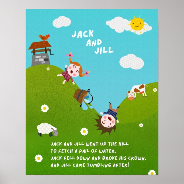 Jack and Jill Nursery Rhyme Classroom Poster (Vorne)