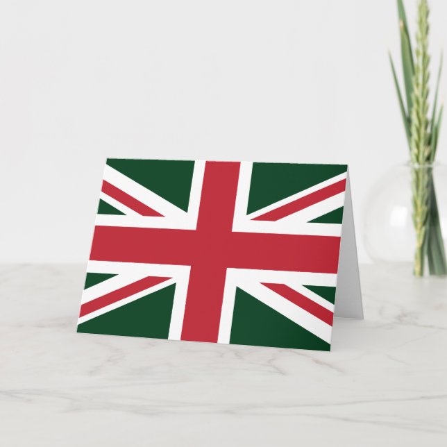 Jack British (UK) Flag cool Dark Green Union Karte (Vorderseite)