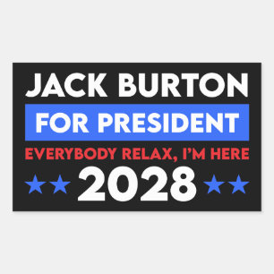 Jack Burton für Präsident 2028 Rechteckiger Aufkleber