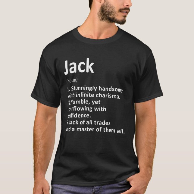 Jack Definition Personalisiert Name Funny Birthday T-Shirt (Vorderseite)
