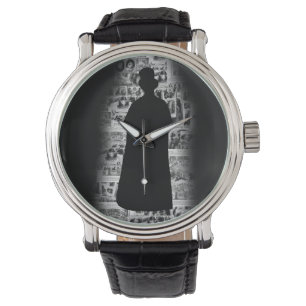 Jack die Trennmaschine-Silhouette-Uhr Armbanduhr