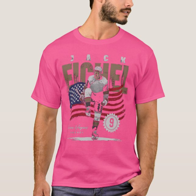 Jack Eichel Vegas mit amerikanischem Flaggenstolz T-Shirt (Vorderseite)