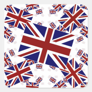 Jack Flag in Layers Askew Quadratischer Aufkleber