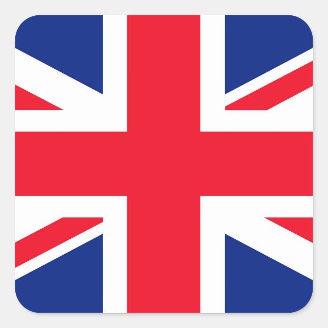 Jack Flag Vereinigtes Königreich Quadratischer Aufkleber (Vorderseite)