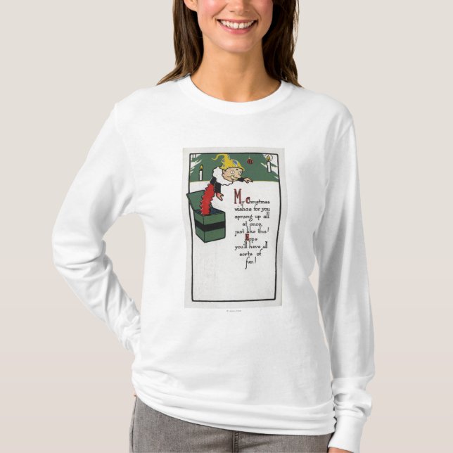 Jack in the Box, das Weihnachtswünsche sendet T-Shirt (Vorderseite)