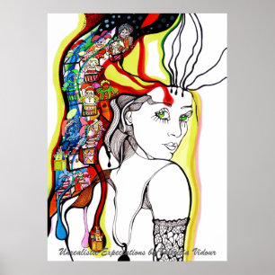 Jack in the Box Mädchen-Porträt Poster