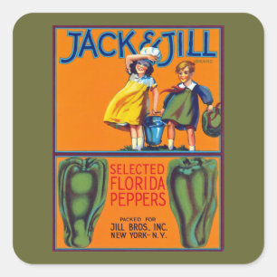 Jack & Jill Florida Paprika Quadratischer Aufkleber