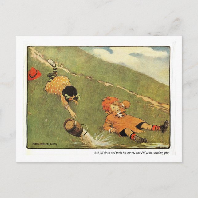 Jack & Jill Kinderzimmer Rhyme Postkarte (Vorderseite)
