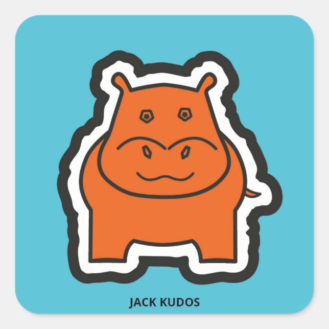 Jack Kudos Blue Quadratischer Aufkleber (Vorderseite)