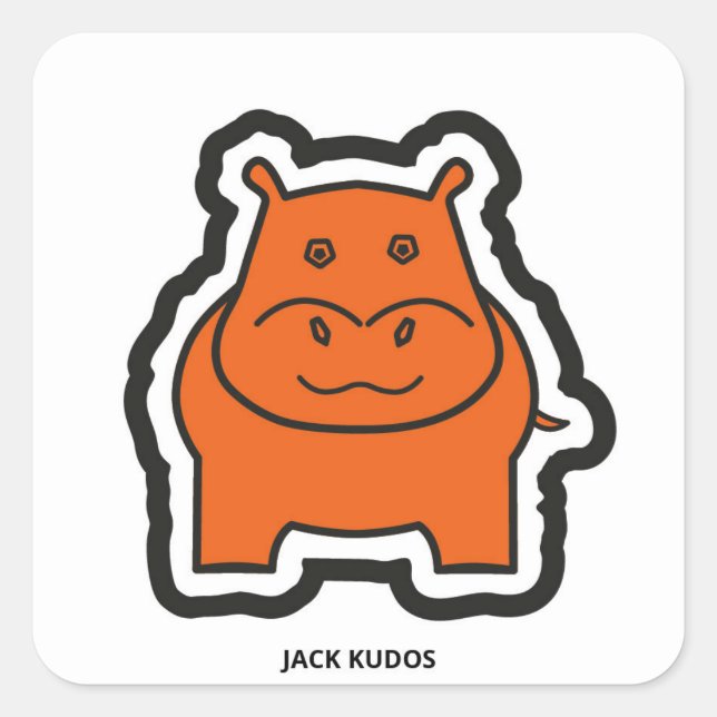 Jack Kudos White Quadratischer Aufkleber (Vorderseite)