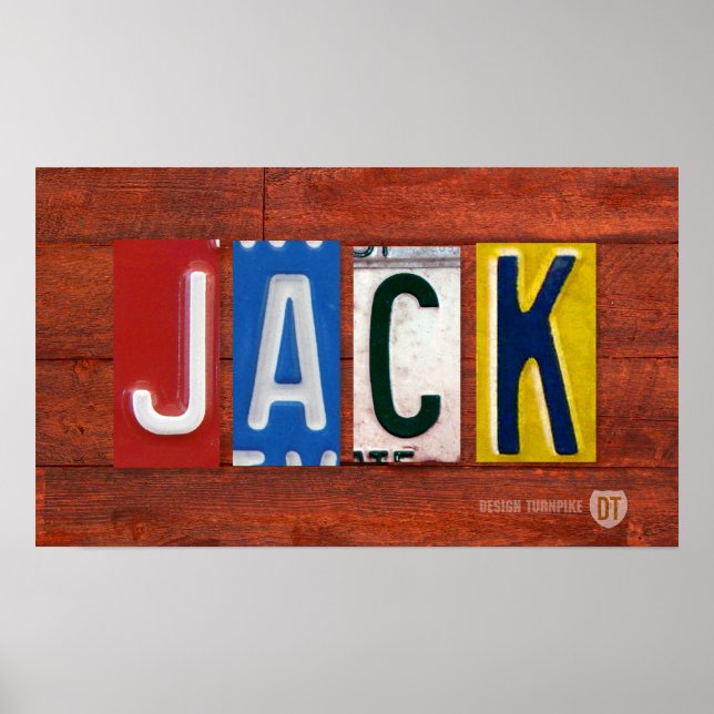 JACK-Lizenzschild Name-Zeichen-Plakat Poster (Vorne)