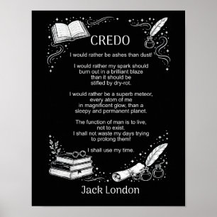 Jack Londons Glaubensbekenntnis Poster