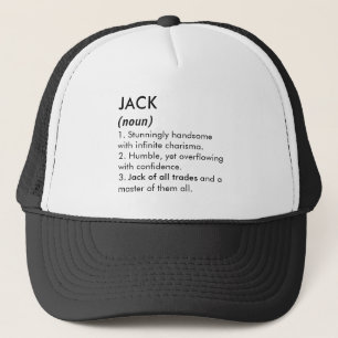 Jack Name, Bearbeitbarer Name, Benutzerdefinierter Truckerkappe