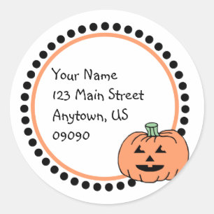 Jack-O-Lantern-Adressetikett Runder Aufkleber