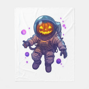 Jack-o'-Lantern-Astronaut Fleecedecke