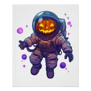 Jack-o'-Lantern-Astronaut Poster