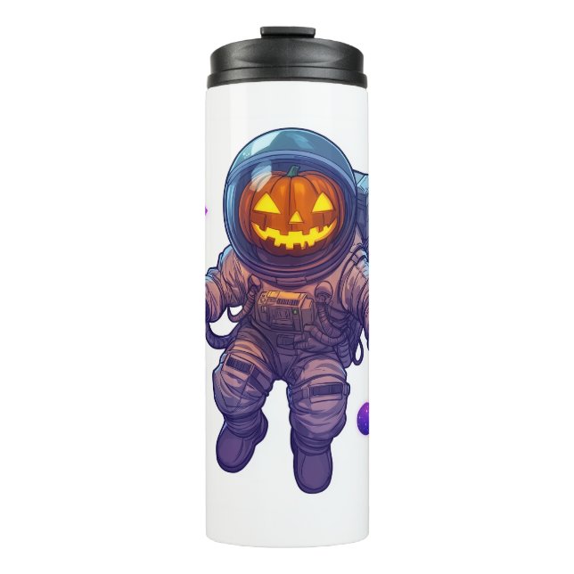 Jack-o'-Lantern-Astronaut Thermosbecher (Vorderseite)