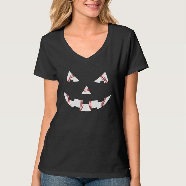 Jack O Lantern Baseball Halloween Costume Mom Boys T-Shirt (Vorderseite)