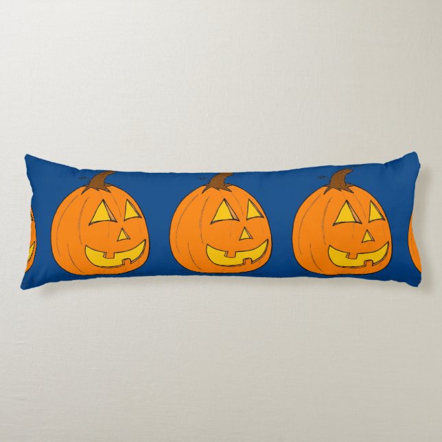 Jack o' Lantern Blau Kissen (Vorderseite)