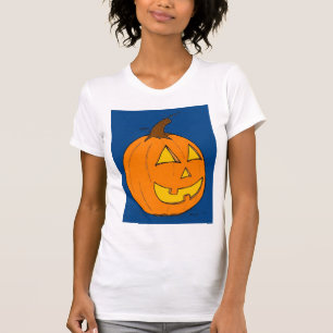 Jack o' Lantern Blue Womens T-shirt Scoop Décontra