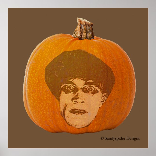 Jack o' Lantern Caligari Face, Halloween Pumpkin Poster (Vorne)