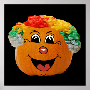 Jack o' Lantern Clowace, Halloween Pumpkin Poster