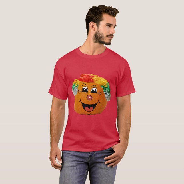 Jack o' Lantern Clowace, Halloween Pumpkin T-Shirt (Vorne ganz)