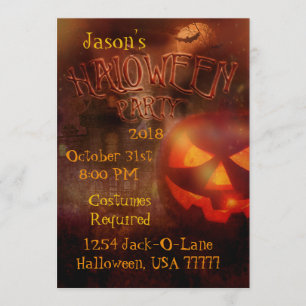 Jack-O-Lantern Creepy House Halloween-Party Einladung
