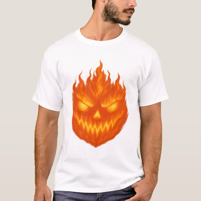 Jack-o'-Lantern-Dämonenfeld Halloween T-Shirt (Vorderseite)