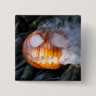 Jack-o-Lantern des kopflosen Pferdes Kopf an Flamm Button
