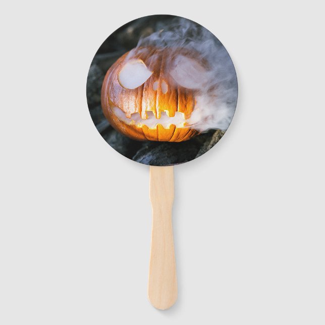 Jack-o-Lantern des kopflosen Pferdes Kopf an Flamm Fächer (Vorderseite)