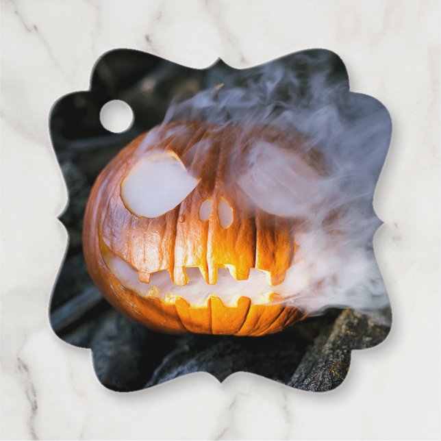 Jack-o-Lantern des kopflosen Pferdes Kopf an Flamm Geschenkanhänger (Vorderseite)
