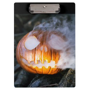 Jack-o-Lantern des kopflosen Pferdes Kopf an Flamm Klemmbrett