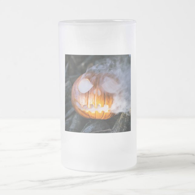 Jack-o-Lantern des kopflosen Pferdes Kopf an Flamm Mattglas Bierglas (Mittel)