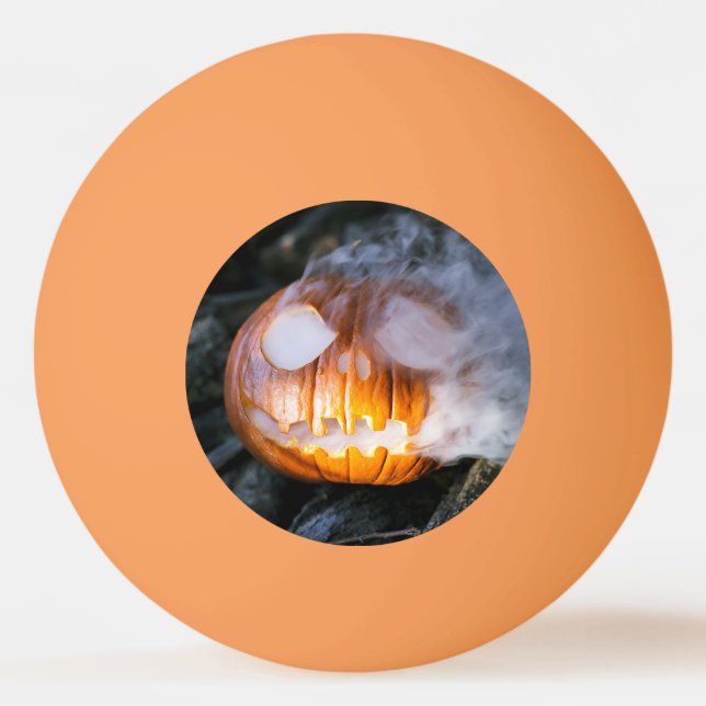 Jack-o-Lantern des kopflosen Pferdes Kopf an Flamm Tischtennisball (Rückseite)