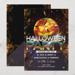 Jack-O-Lantern Disco Ball Erwachsene Halloween-Par Einladung